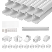 Mini Split Line Set Cover 76.2mm W 5400mm L, PVC Decorative Pipe Line Cover For Air Conditioner with 10 V952-BSKSQFTSKDGXB3X6AV0