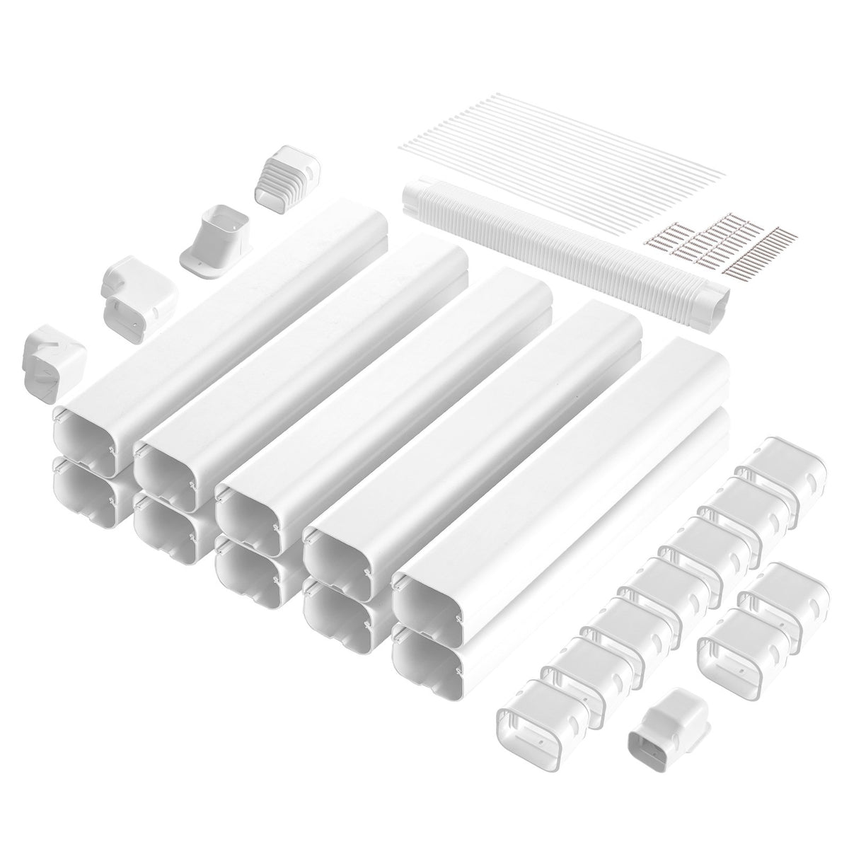 Mini Split Line Set Cover 76.2mm W 5400mm L, PVC Decorative Pipe Line Cover For Air Conditioner with 10 V952-BSKSQFTSKDGXB3X6AV0