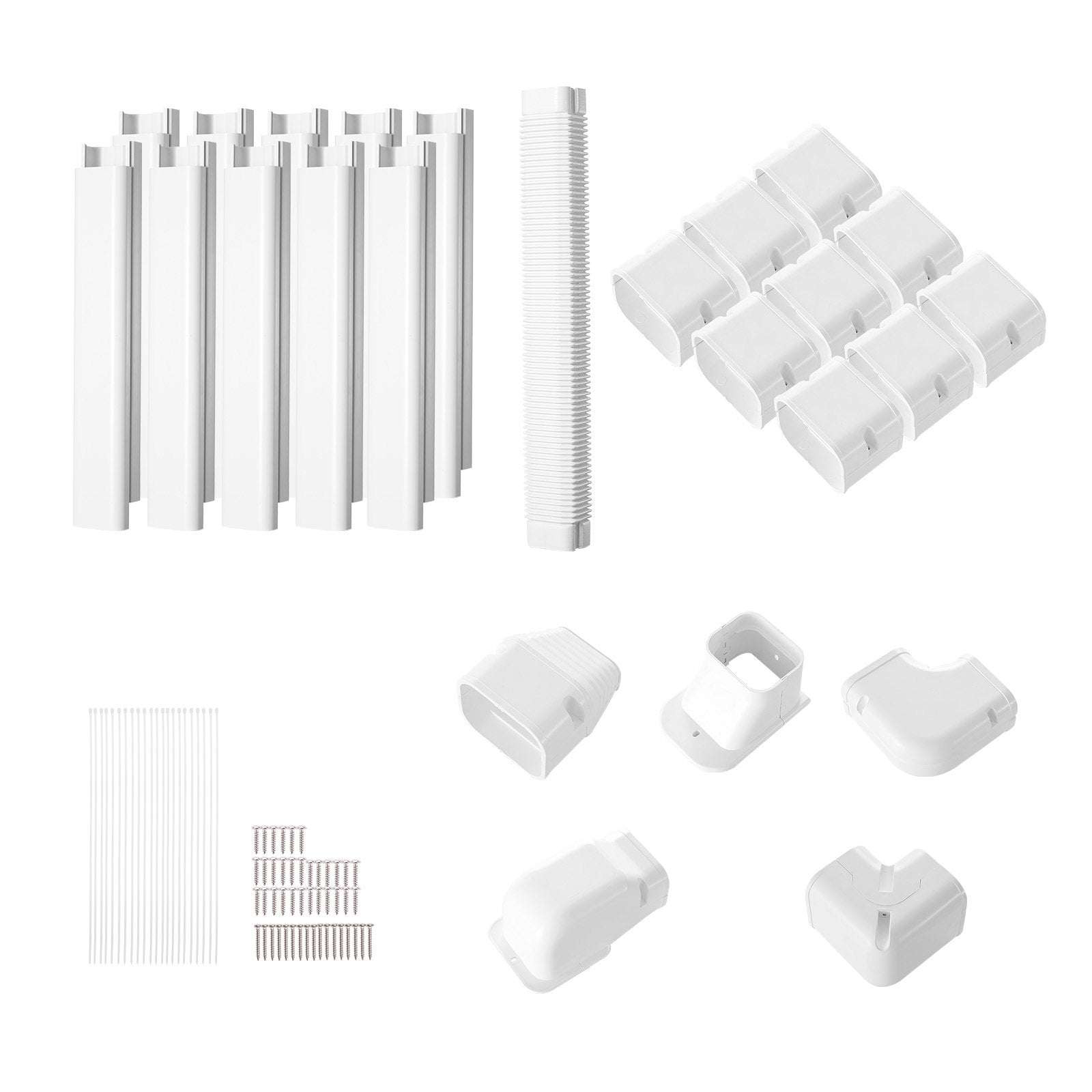 Mini Split Line Set Cover 76.2mm W 5400mm L, PVC Decorative Pipe Line Cover For Air Conditioner with 10 V952-BSKSQFTSKDGXB3X6AV0