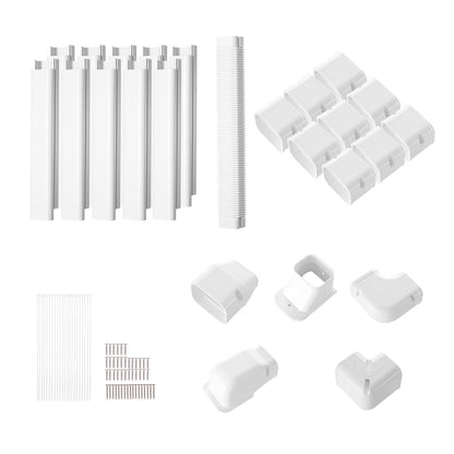Mini Split Line Set Cover 76.2mm W 5400mm L, PVC Decorative Pipe Line Cover For Air Conditioner with 10 V952-BSKSQFTSKDGXB3X6AV0