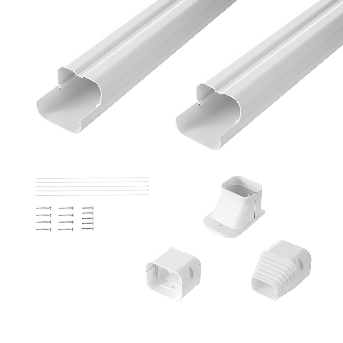 Mini Split Line Set Cover 76.2mm W 2270mm L, PVC Decorative Pipe Line Cover For Air Conditioner with 2 V952-BSKSQFTSKDGXVBQRUV0