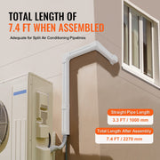 Mini Split Line Set Cover 76.2mm W 2270mm L, PVC Decorative Pipe Line Cover For Air Conditioner with 2 V952-BSKSQFTSKDGXVBQRUV0