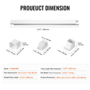 Mini Split Line Set Cover 76.2mm W 2270mm L, PVC Decorative Pipe Line Cover For Air Conditioner with 2 V952-BSKSQFTSKDGXVBQRUV0