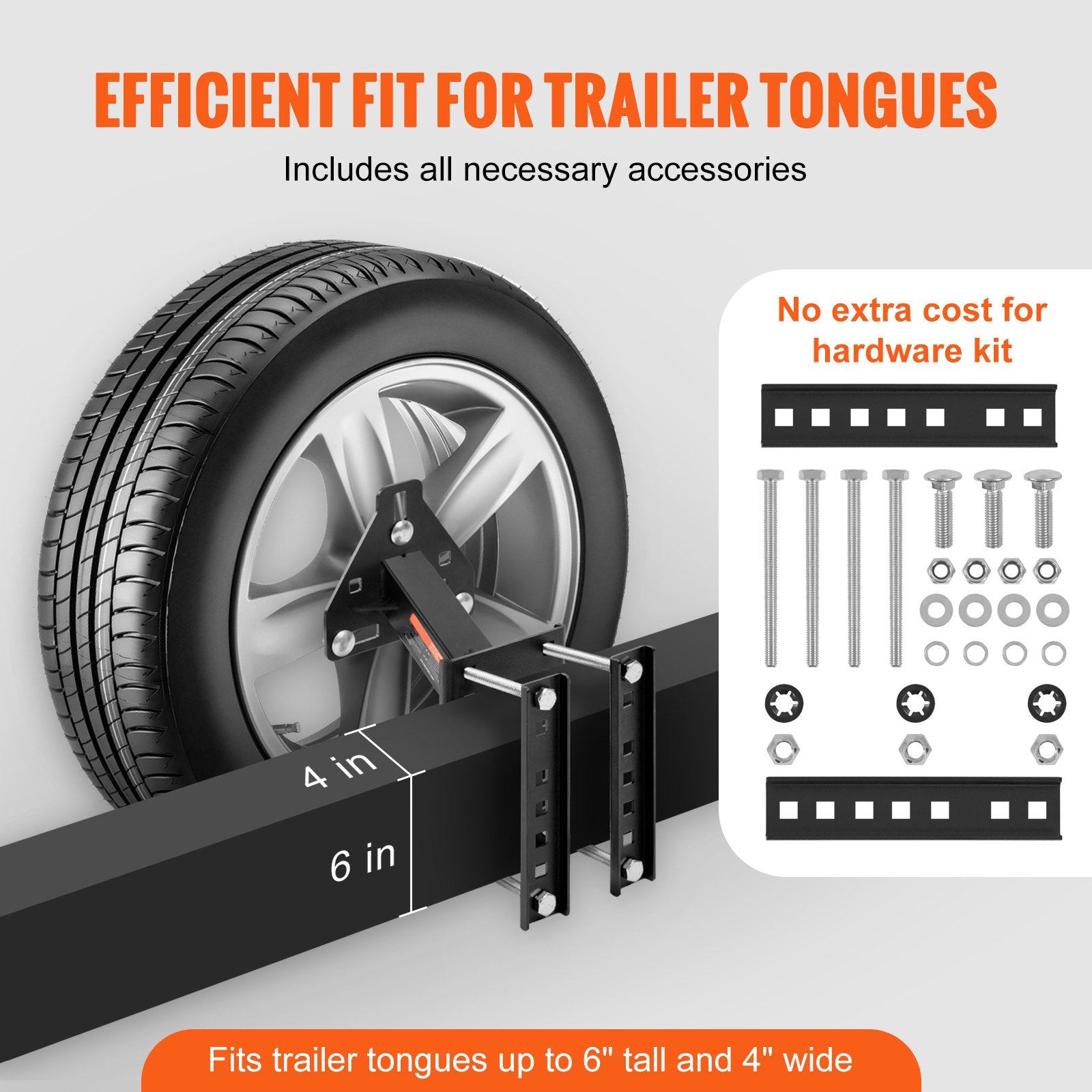 Spare Tire Carrier, Trailer Spare Tire Mount, 160 lbs Capacity, Utility Trailer Accessories Fits Most 4 & 5 & V952-BTCFJLS160LBS14F0V0