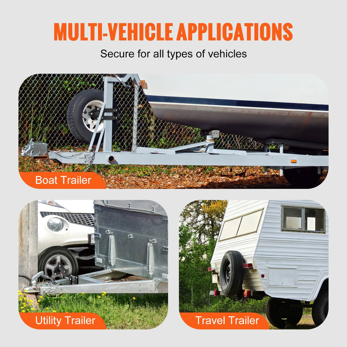 Spare Tire Carrier, Trailer Spare Tire Mount, 160 lbs Capacity, Utility Trailer Accessories Fits Most 4 & 5 & V952-BTCFJLS160LBS14F0V0
