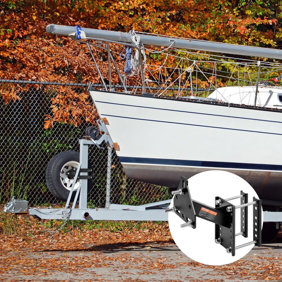 Spare Tire Carrier, Trailer Spare Tire Mount, 160 lbs Capacity, Utility Trailer Accessories Fits Most 4 & 5 & V952-BTCFJLS160LBS14F0V0