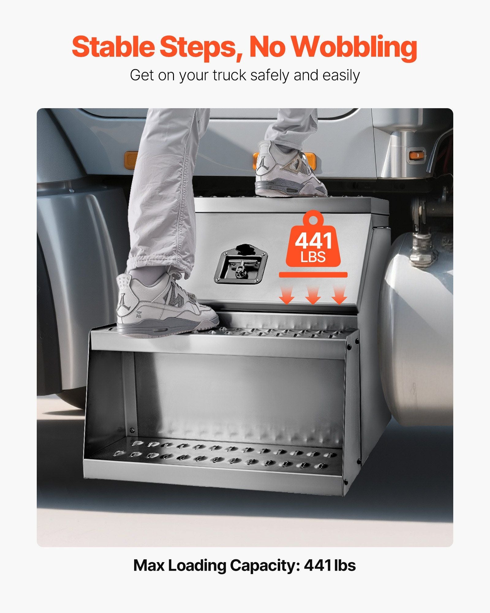 Semi-Truck Step Tool Box, 610 x 695 x 645 mm Heavy Duty Aluminum Toolbox Side Mount, Waterproof Side Storage V952-BTGJXBTGJX3TF391R001V0