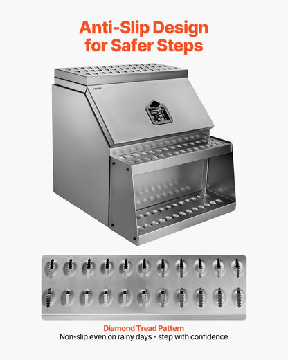 Semi-Truck Step Tool Box, 610 x 695 x 645 mm Heavy Duty Aluminum Toolbox Side Mount, Waterproof Side Storage V952-BTGJXBTGJX3TF391R001V0