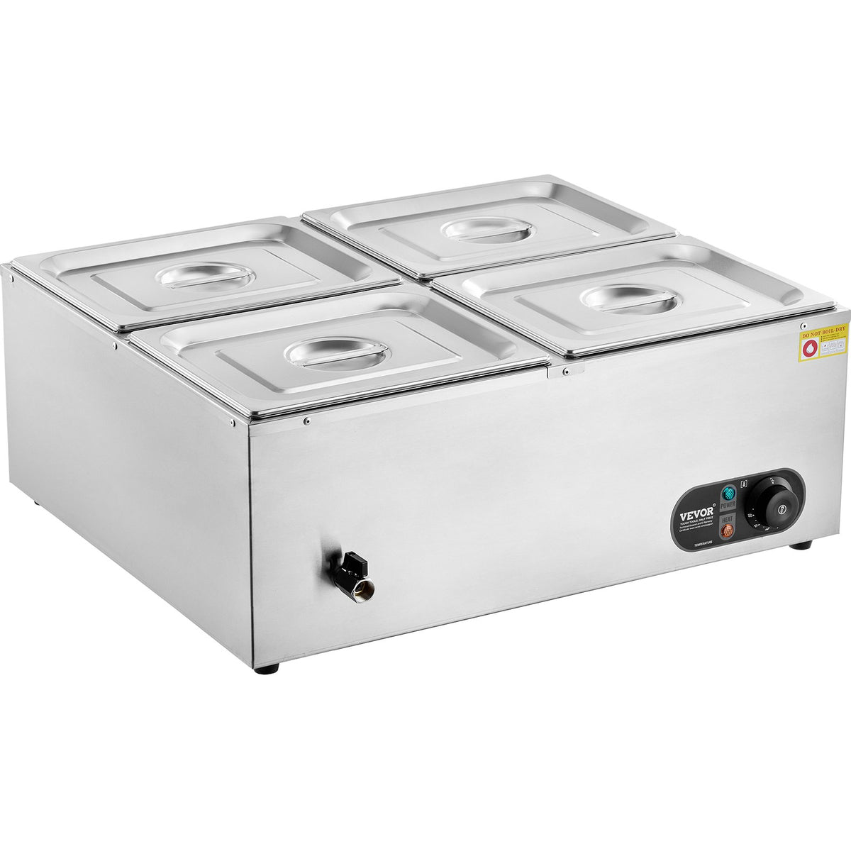 Commercial Electric Food Warmer Countertop Buffet 4*12 Qt Pan Bain Marie V952-BW4412QT1200W2SZRV3