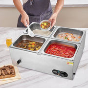 Commercial Electric Food Warmer Countertop Buffet 4*12 Qt Pan Bain Marie V952-BW4412QT1200W2SZRV3