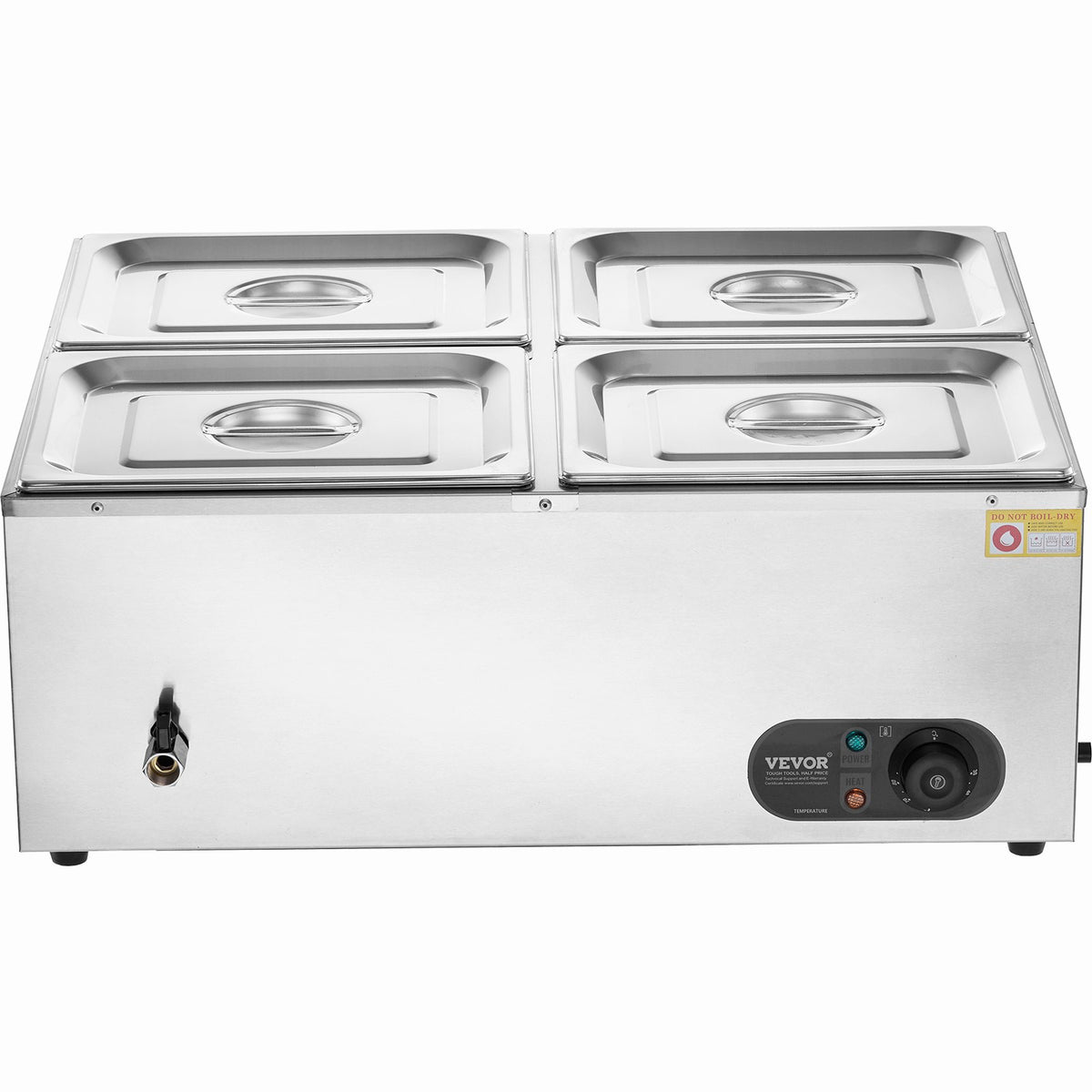 Commercial Electric Food Warmer Countertop Buffet 4*12 Qt Pan Bain Marie V952-BW4412QT1200W2SZRV3