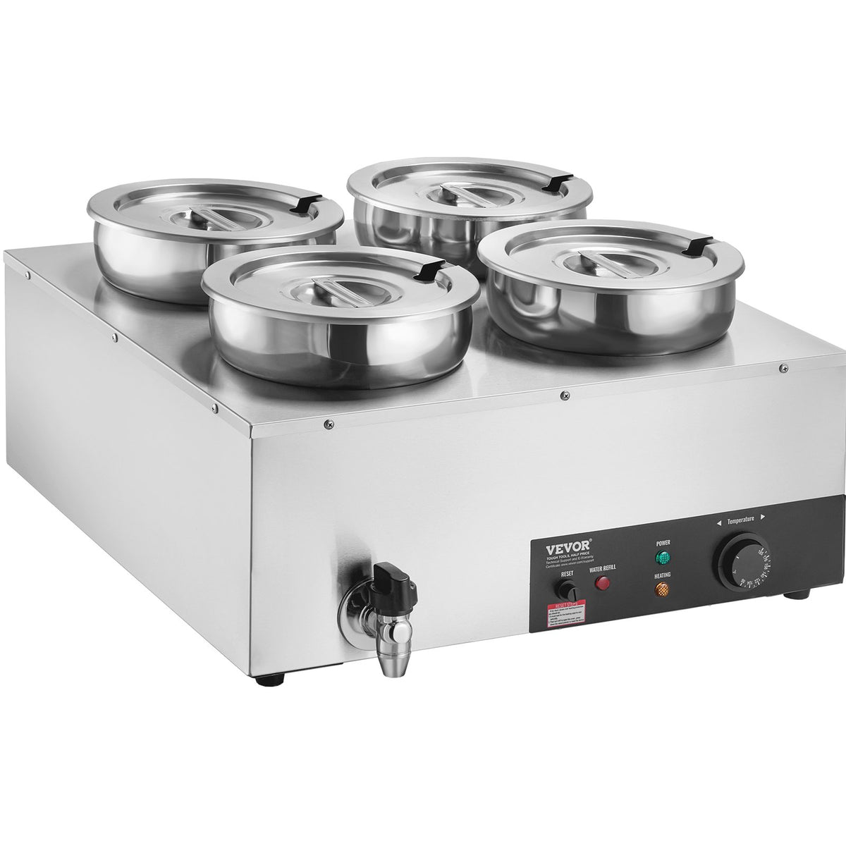 Commercial Soup Warmer Soup Station with 4*7.4Qt Pot Soup Kettle Warmer V952-BW474QT1500W4FX59V3