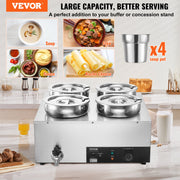 Commercial Soup Warmer Soup Station with 4*7.4Qt Pot Soup Kettle Warmer V952-BW474QT1500W4FX59V3