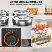 Commercial Soup Warmer Soup Station with 4*7.4Qt Pot Soup Kettle Warmer V952-BW474QT1500W4FX59V3