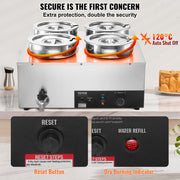 Commercial Soup Warmer Soup Station with 4*7.4Qt Pot Soup Kettle Warmer V952-BW474QT1500W4FX59V3