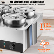 Commercial Soup Warmer Soup Station with 4*7.4Qt Pot Soup Kettle Warmer V952-BW474QT1500W4FX59V3