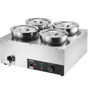 Commercial Soup Warmer Soup Station with 4*7.4Qt Pot Soup Kettle Warmer V952-BW474QT1500W4FX59V3