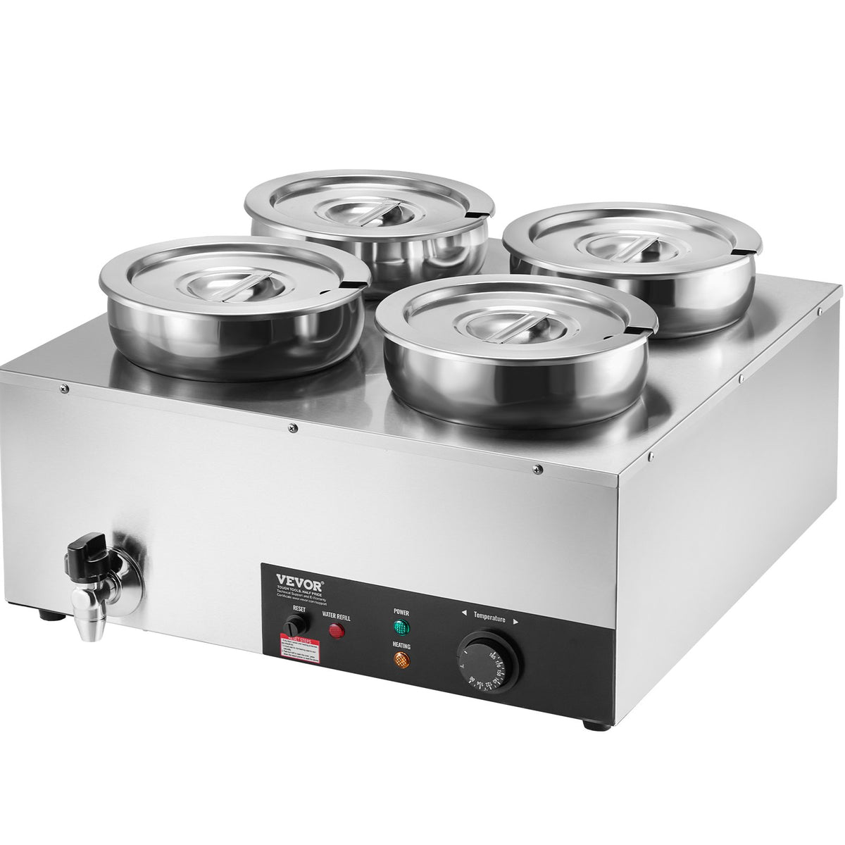 Commercial Soup Warmer Soup Station with 4*7.4Qt Pot Soup Kettle Warmer V952-BW474QT1500W4FX59V3