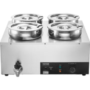 Commercial Soup Warmer Soup Station with 4*7.4Qt Pot Soup Kettle Warmer V952-BW474QT1500W4FX59V3