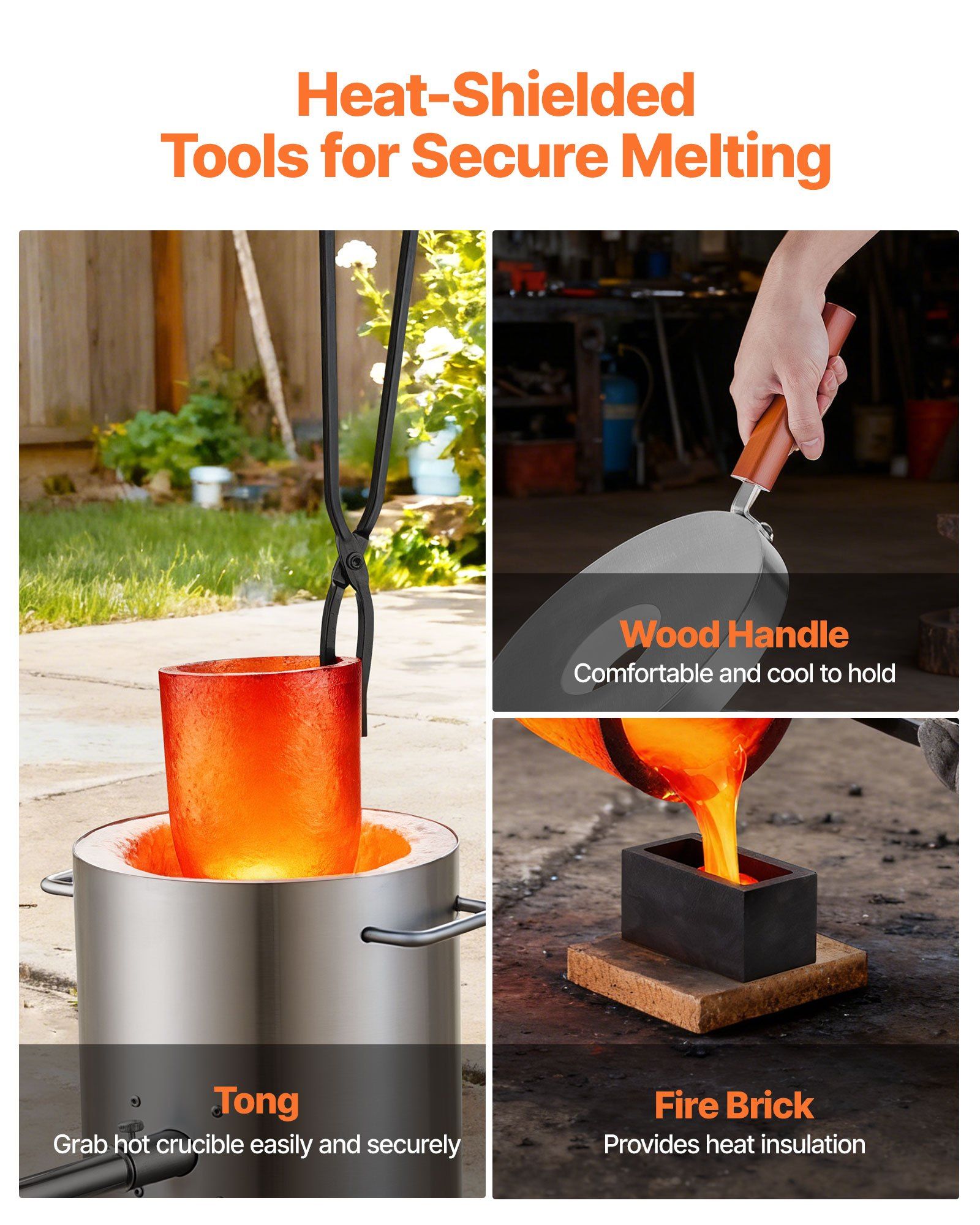 Propane Melting Furnace Kit, 8KG/18lbs Gas Metal Melting Furnace Kit, Foundry Home Kiln with Crucible, Tongs, V952-BWRJLDHQSYMGIJ2DIV0