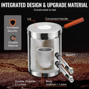 12KG Propane Smelting Furnace Kit Melting Furnace Double Burners 2700 degrees F V952-BWRJLGMA12KG2W54OV0