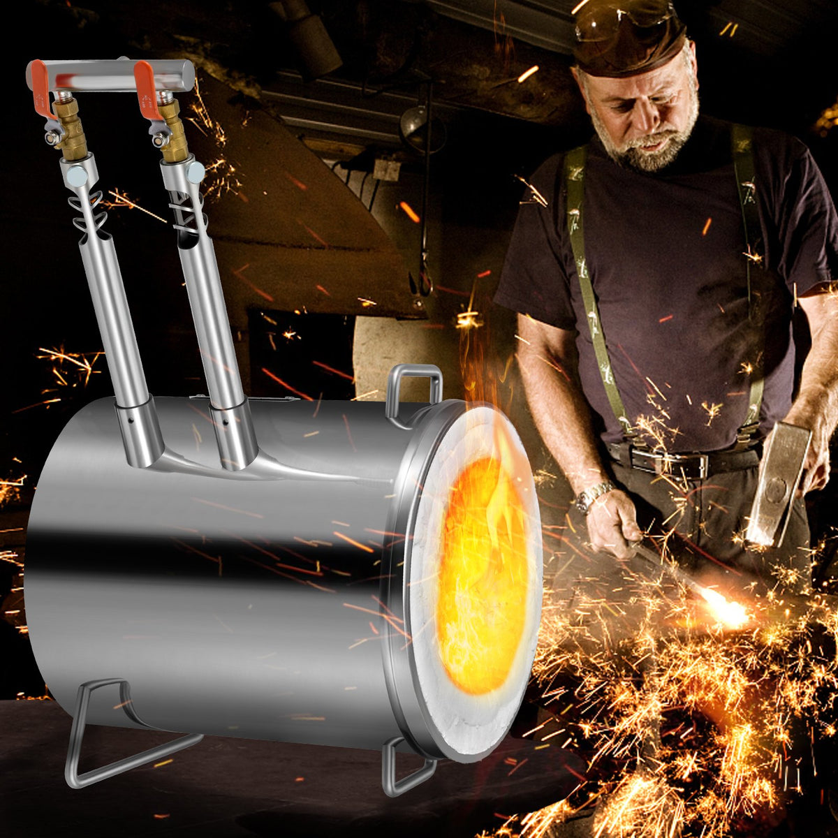 12KG Propane Smelting Furnace Kit Melting Furnace Double Burners 2700 degrees F V952-BWRJLGMA12KG2W54OV0
