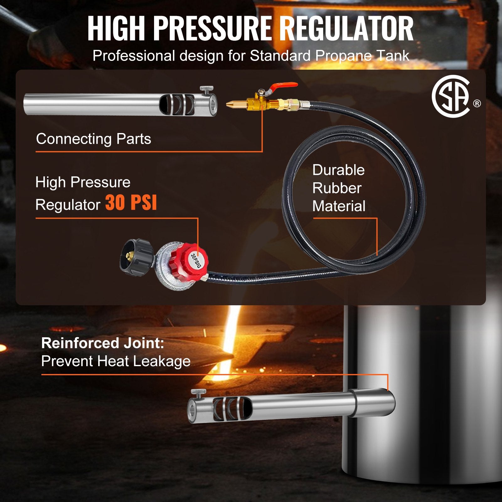 6KG Propane Melting Furnace Kit Melting Furnace Stainless Steel 2700 degrees F V952-BWRJLGMAX6KG1TP2BV0