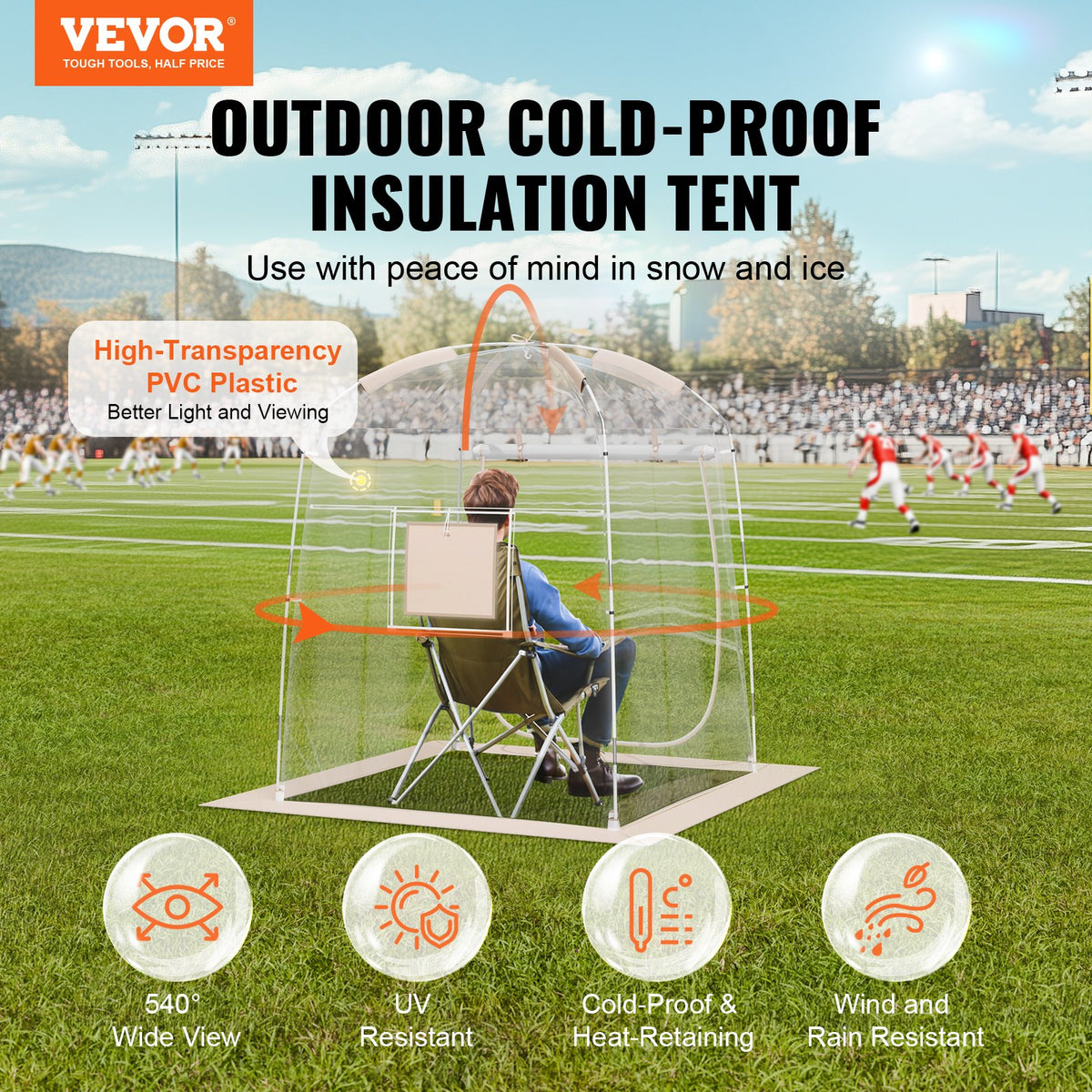 Sports Tent Instant Tent Shelter Weather Proof 1 Person Clear Bubble Tent V952-BWZPDRZTMFX5QJU6SV0