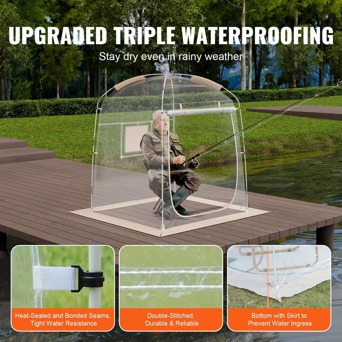 Sports Tent Instant Tent Shelter Weather Proof 1 Person Clear Bubble Tent V952-BWZPDRZTMFX5QJU6SV0