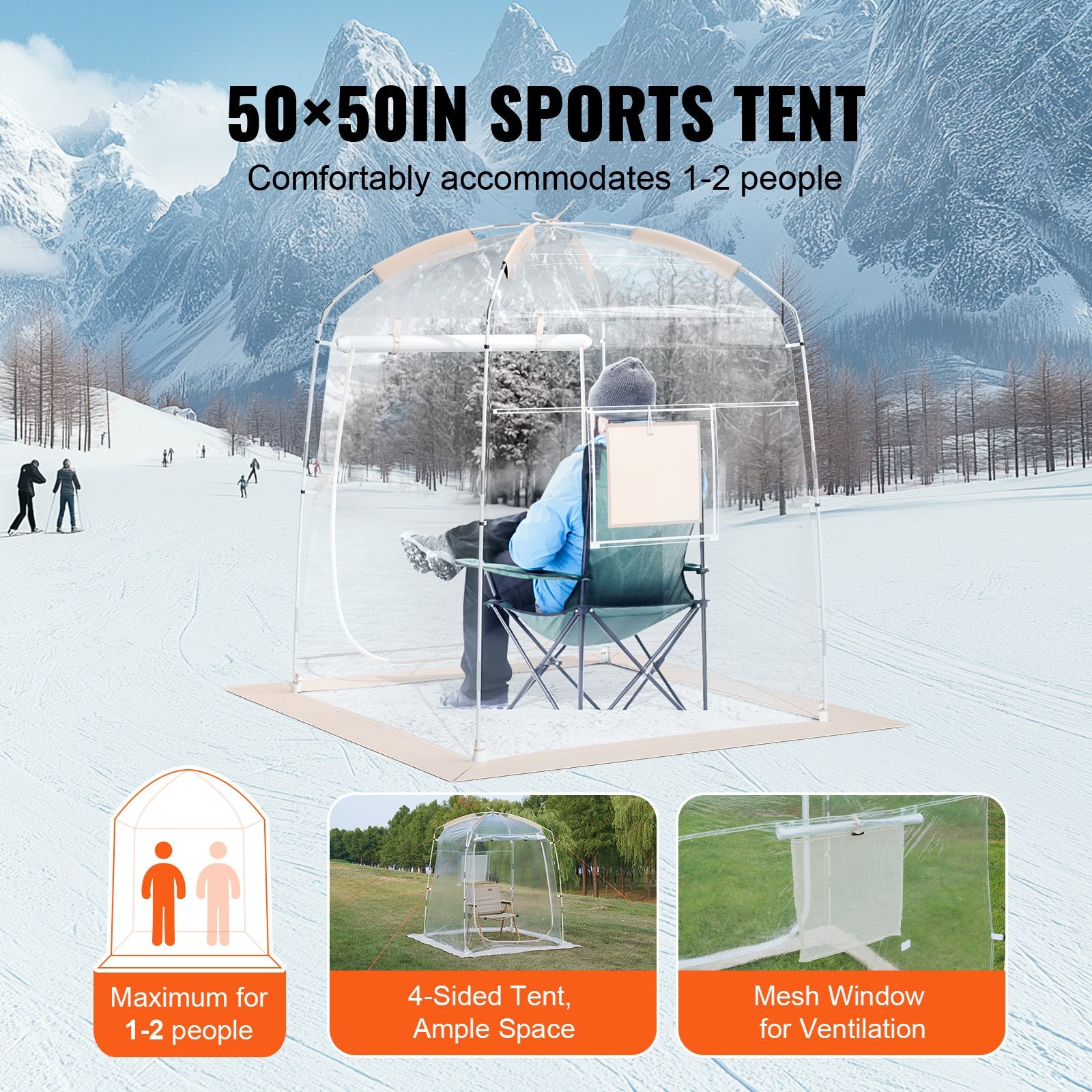Sports Tent Instant Tent Shelter Weather Proof 1 Person Clear Bubble Tent V952-BWZPDRZTMFX5QJU6SV0