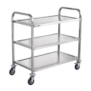 3-Tier Utility Cart Rolling Cart on Wheels 37.5"x20"x37.7" 450 LBS 6 Hooks V952-BXGCFTCCB374XSWSCV0
