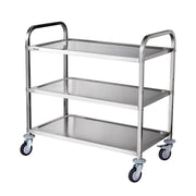 3-Tier Utility Cart Rolling Cart on Wheels 37.5"x20"x37.7" 450 LBS 6 Hooks V952-BXGCFTCCB374XSWSCV0