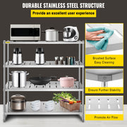 Garage Shelf Heavy Duty Shelving 4-Tier 150x45x155cm Stainless Steel V952-BXGCKHJYCC6045UAVV0