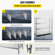 Garage Shelf Heavy Duty Shelving 4-Tier 150x45x155cm Stainless Steel V952-BXGCKHJYCC6045UAVV0