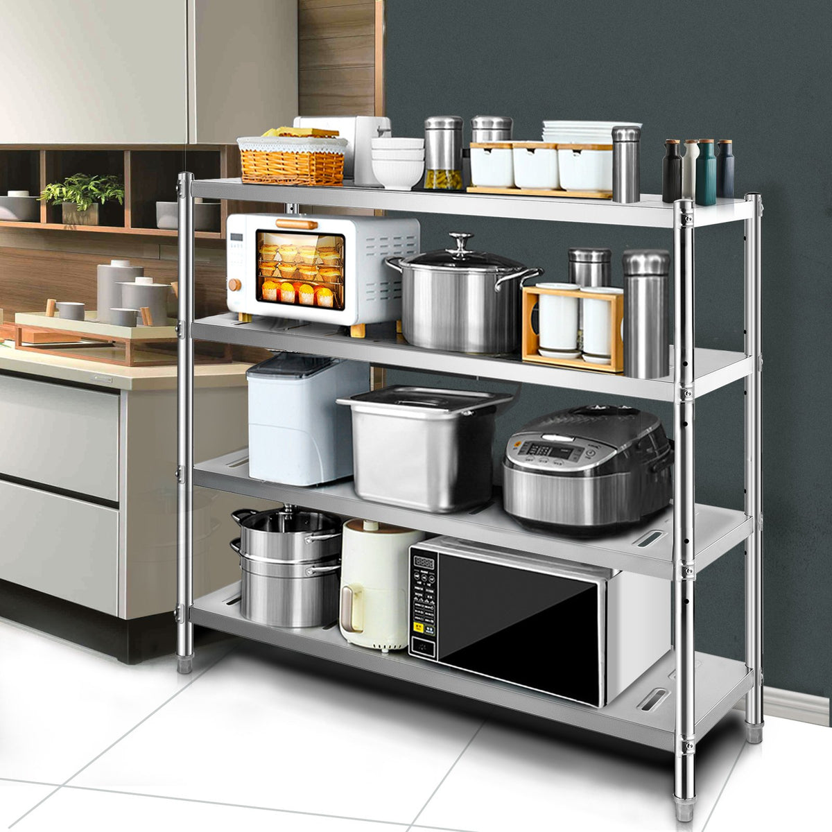 Garage Shelf Heavy Duty Shelving 4-Tier 150x45x155cm Stainless Steel V952-BXGCKHJYCC6045UAVV0