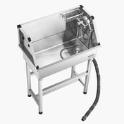 86.4 cm Stainless Steel Dog Washing Station, Pet Grooming Tub with Hot & Cold Faucet, Showerhead, Storage V952-BXGCWYG34CJY8SX20V0