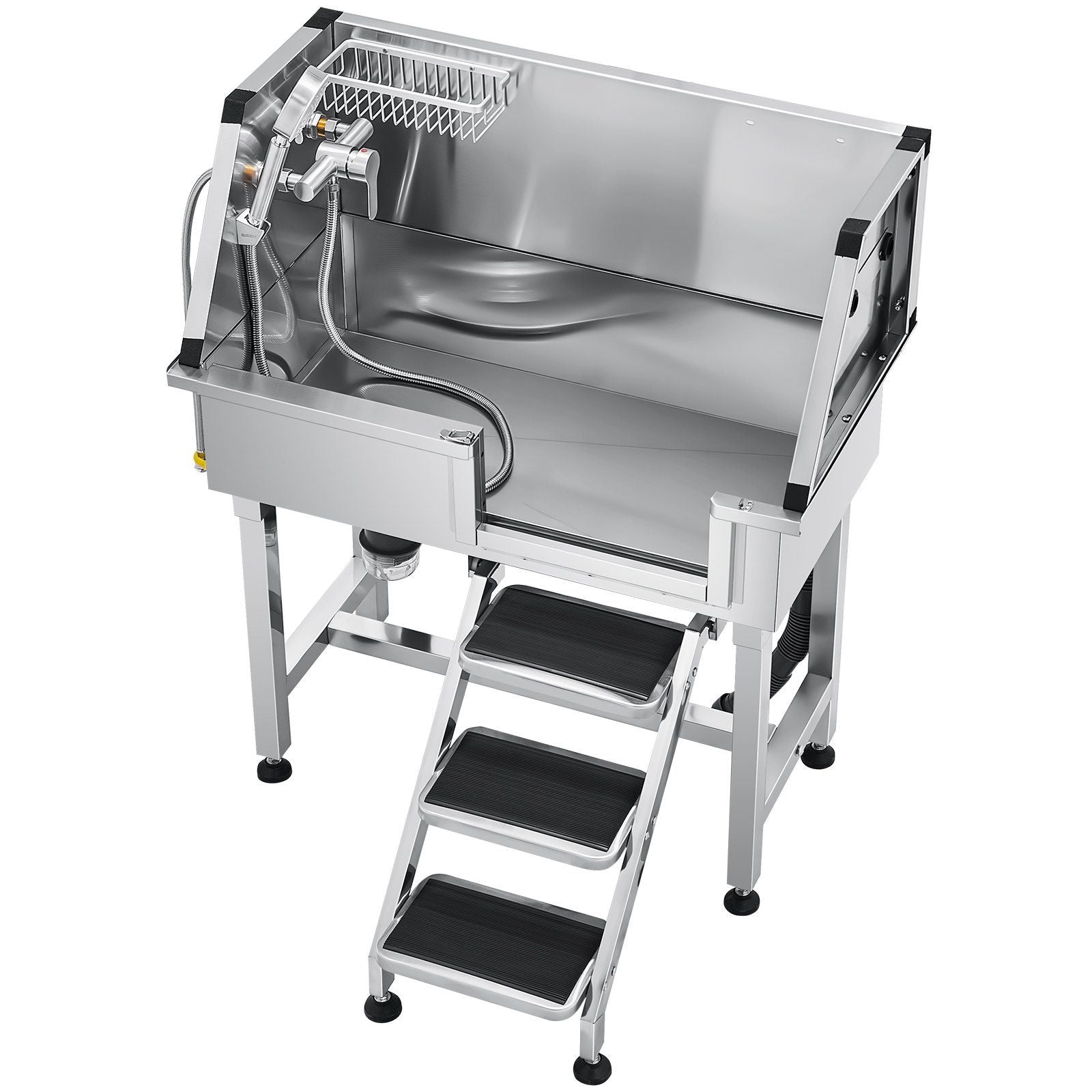 86.4 cm Dog Washing Station, Stainless Steel Pet Grooming Tub Bathtub, Professional Dog Wash Sink with V952-BXGCWYG34CZJFJ0C0002V0