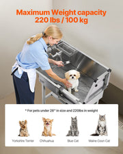 86.4 cm Dog Washing Station, Stainless Steel Pet Grooming Tub Bathtub, Professional Dog Wash Sink with V952-BXGCWYG34CZJFJ0C0002V0