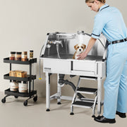 86.4 cm Dog Washing Station, Stainless Steel Pet Grooming Tub Bathtub, Professional Dog Wash Sink with V952-BXGCWYG34CZJFJ0C0002V0
