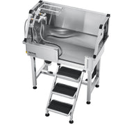 86.4 cm Dog Washing Station, Stainless Steel Pet Grooming Tub Bathtub, Professional Dog Wash Sink with V952-BXGCWYG34CZJFJ0C0002V0
