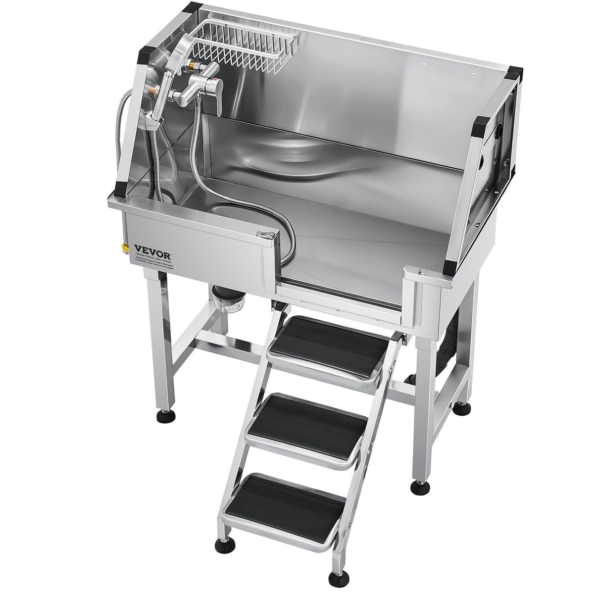 86.4 cm Dog Washing Station, Stainless Steel Pet Grooming Tub Bathtub, Professional Dog Wash Sink with V952-BXGCWYG34CZJFJ0C0002V0