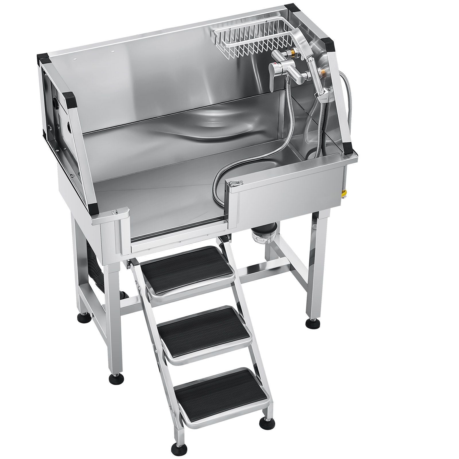 86.4 cm Dog Washing Station, Stainless Steel Pet Grooming Tub Bathtub, Professional Dog Wash Sink with V952-BXGCWYG34CZJQTV6N002V0