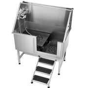 127 cm Dog Grooming Bath Tub Stainless Steel w Stairs Water Filter V952-BXGCWYG50CSL5T18XV0