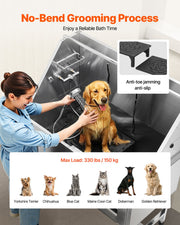 127 cm Dog Grooming Bath Tub Stainless Steel w Stairs Water Filter V952-BXGCWYG50CSL5T18XV0