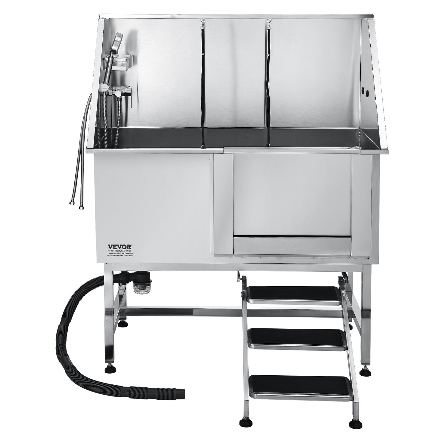 127 cm Dog Grooming Bath Tub Stainless Steel w Stairs Water Filter V952-BXGCWYG50CSL5T18XV0