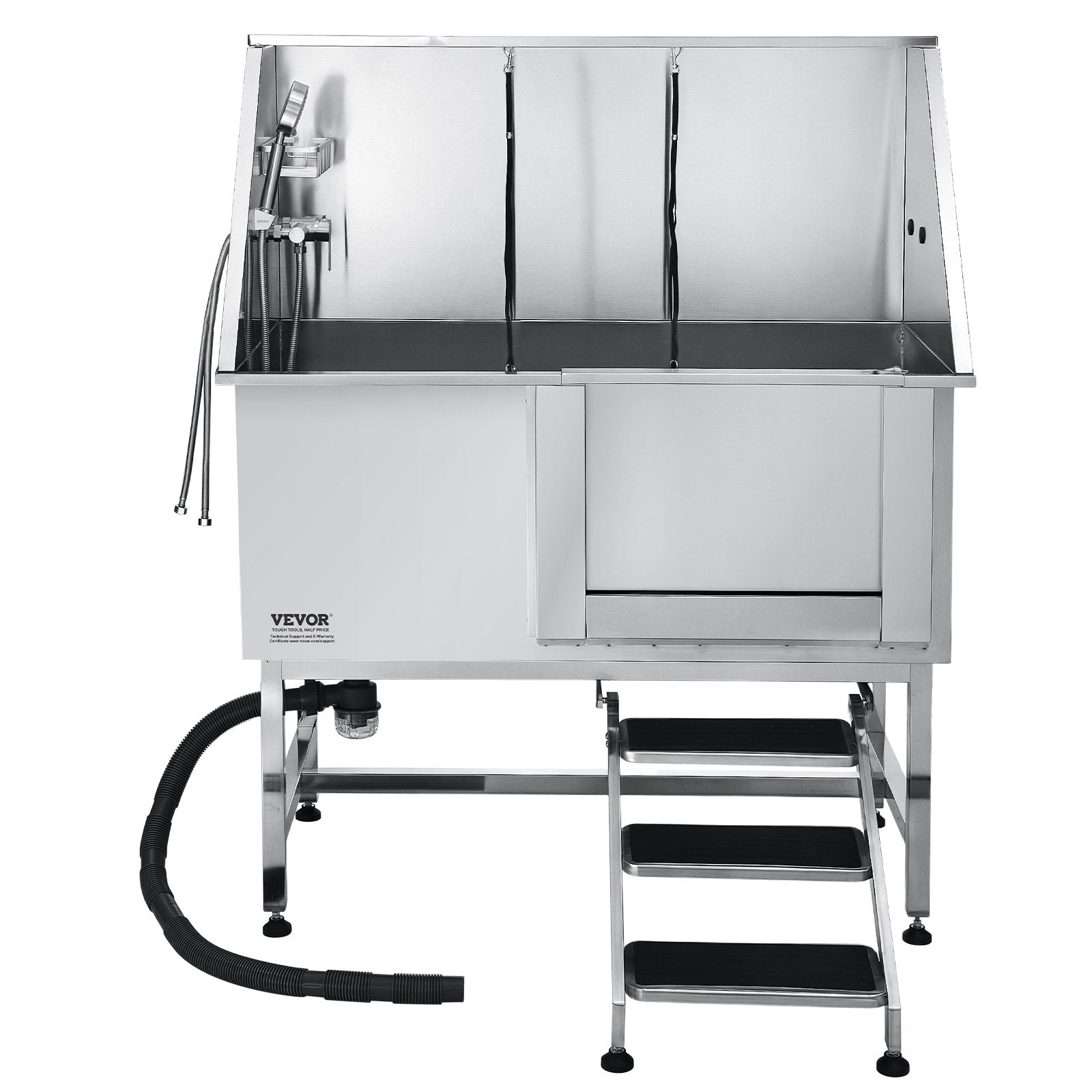 127 cm Dog Grooming Bath Tub Stainless Steel w Stairs Water Filter V952-BXGCWYG50CSL5T18XV0