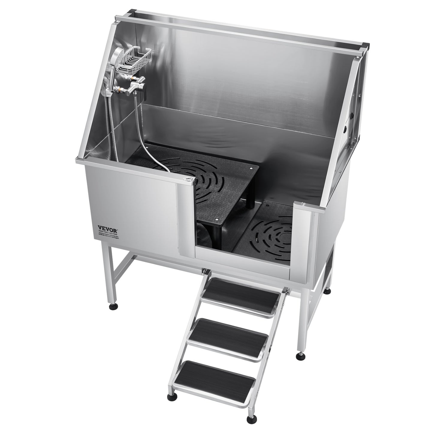 127 cm Dog Grooming Bath Tub Stainless Steel w Stairs Water Filter V952-BXGCWYG50CSL5T18XV0