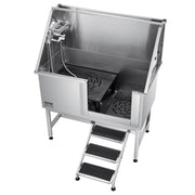 127 cm Dog Grooming Bath Tub Stainless Steel w Stairs Water Filter V952-BXGCWYG50CSL5T18XV0