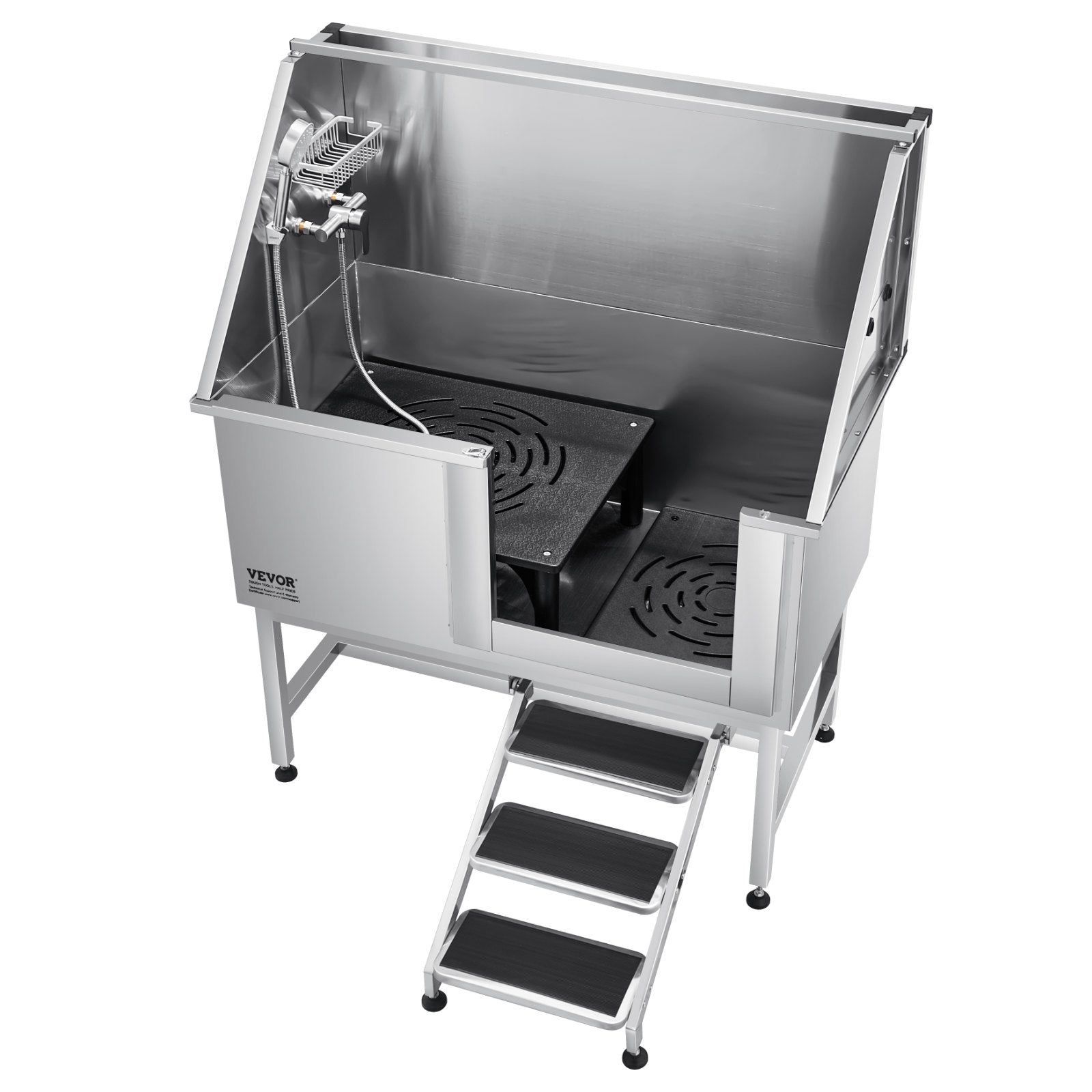 127 cm Dog Grooming Bath Tub Stainless Steel w Stairs Water Filter V952-BXGCWYG50CSL5T18XV0