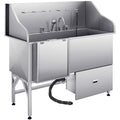 155 cm Dog Grooming Bath Tub Stainless Steel w Ramp Water Filter Left V952-BXGCWYG61CPDA9RVTV0